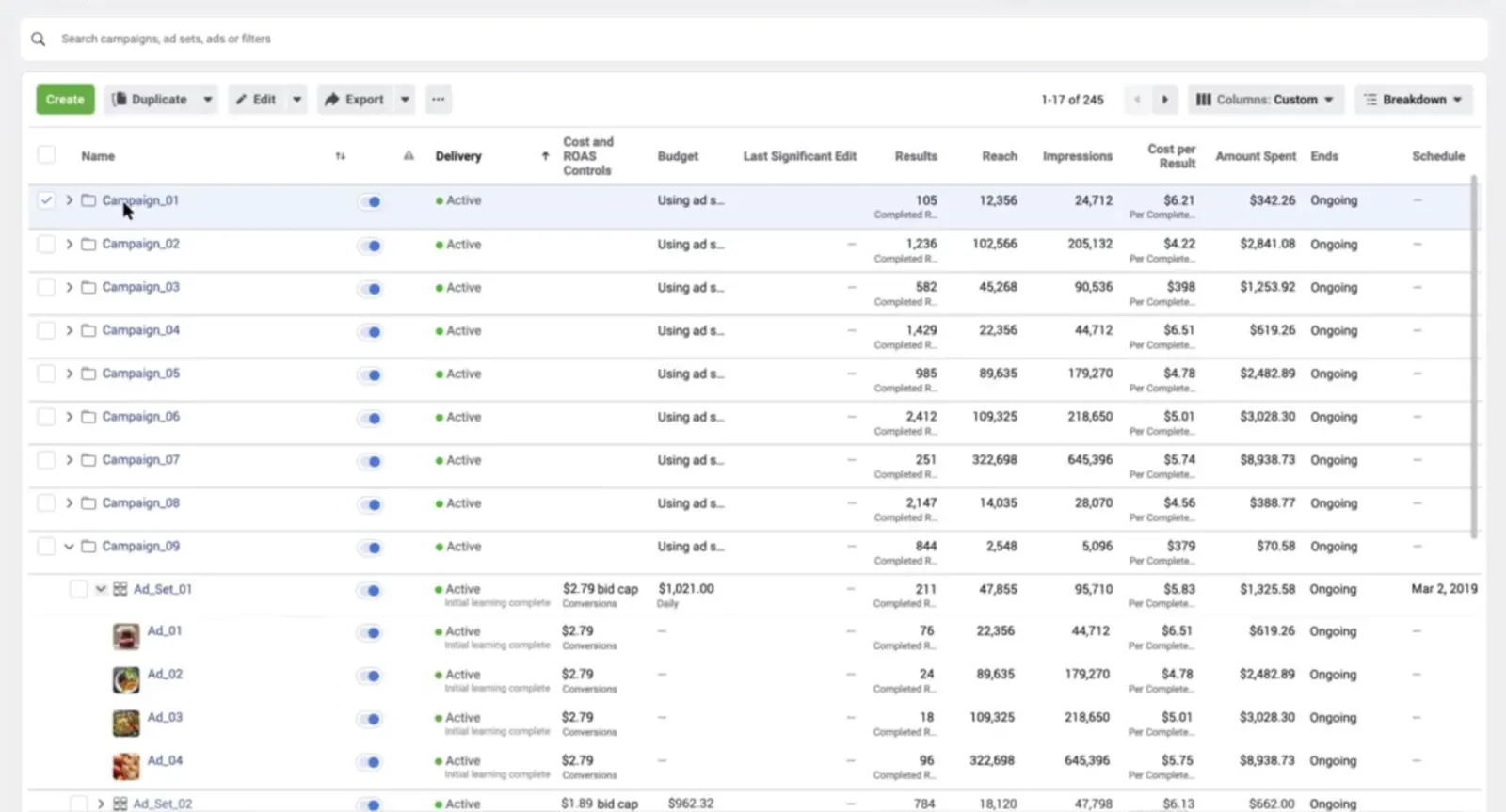 Meta Ads Manager campaigns